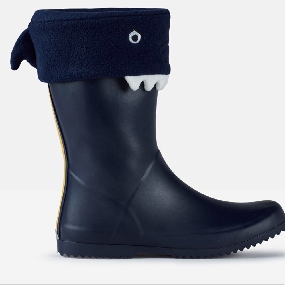 NEW JOULES Smile navy shark Rain Boot Socks